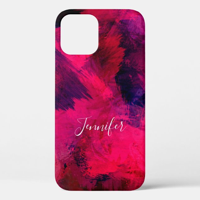 Dark Red and Purple Bold & Modern Abstract Case-Mate iPhone Case (Back)