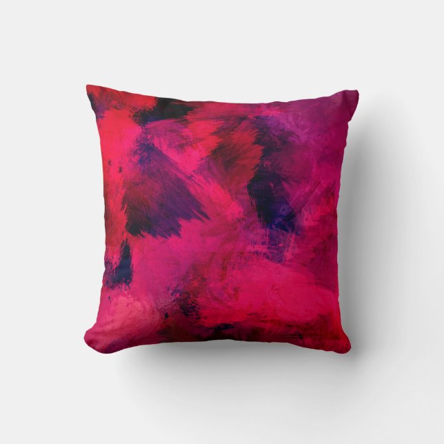 Dark Red and Purple Bold & Modern Abstract Cushion (Front)
