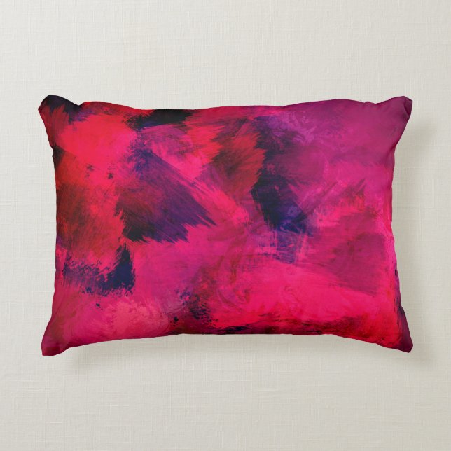 Dark Red and Purple Bold & Modern Abstract Decorative Cushion (Front)