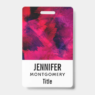 Dark Red and Purple Bold & Modern Abstract ID Badge