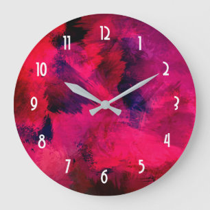 Dark Red and Purple Bold & Modern Abstract Large Clock