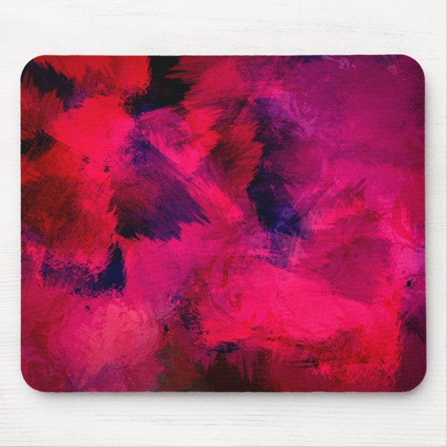 Dark Red and Purple Bold & Modern Abstract Mouse Pad (Front)