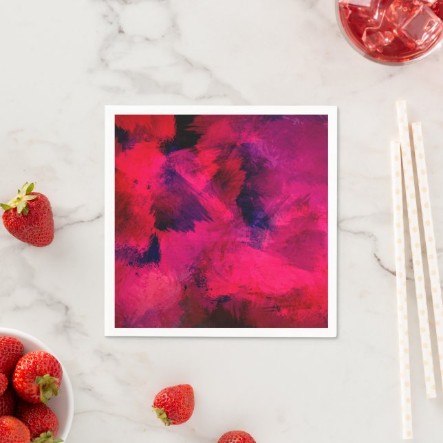 Dark Red and Purple Bold & Modern Abstract Napkin (Insitu)