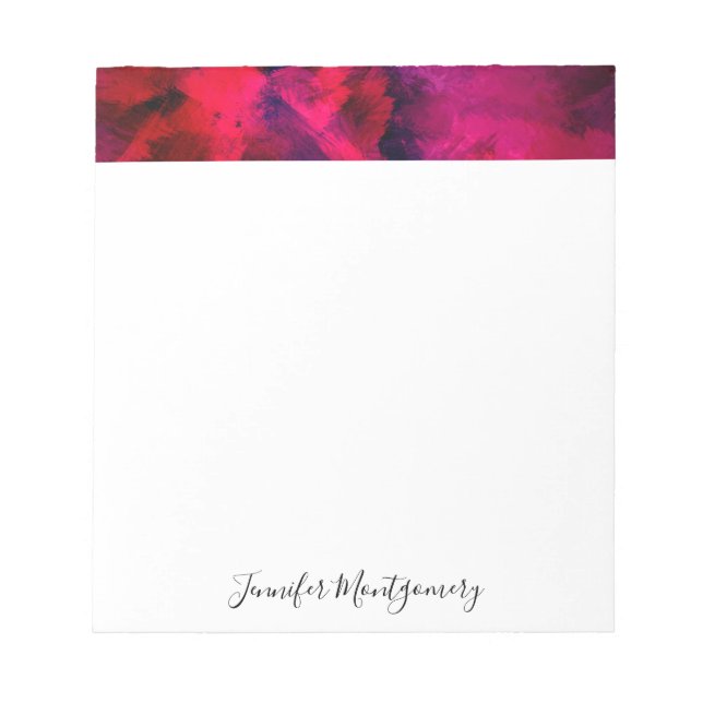 Dark Red and Purple Bold & Modern Abstract Notepad (Front)