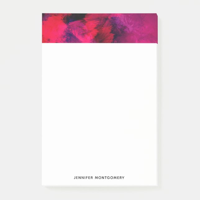 Dark Red and Purple Bold & Modern Abstract Post-it Notes (Front)