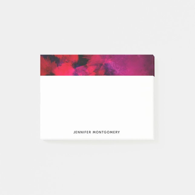 Dark Red and Purple Bold & Modern Abstract Post-it Notes (Front)