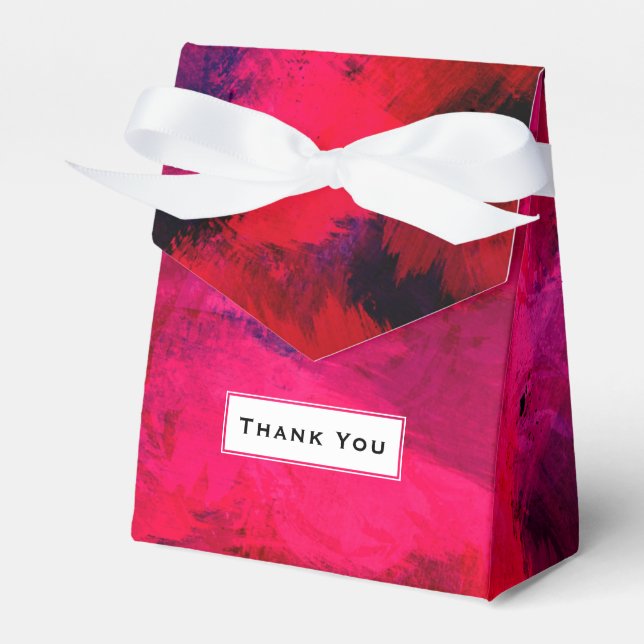 Dark Red and Purple Bold Modern Abstract Thank You Favour Box (Front Side)