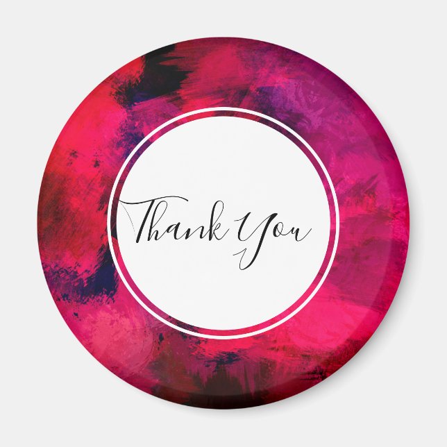 Dark Red and Purple Modern Abstract Thank You Magnet (Front)