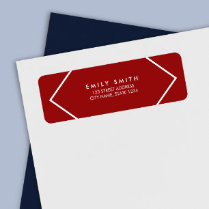 Dark Red and White Minimalist Geometric Address