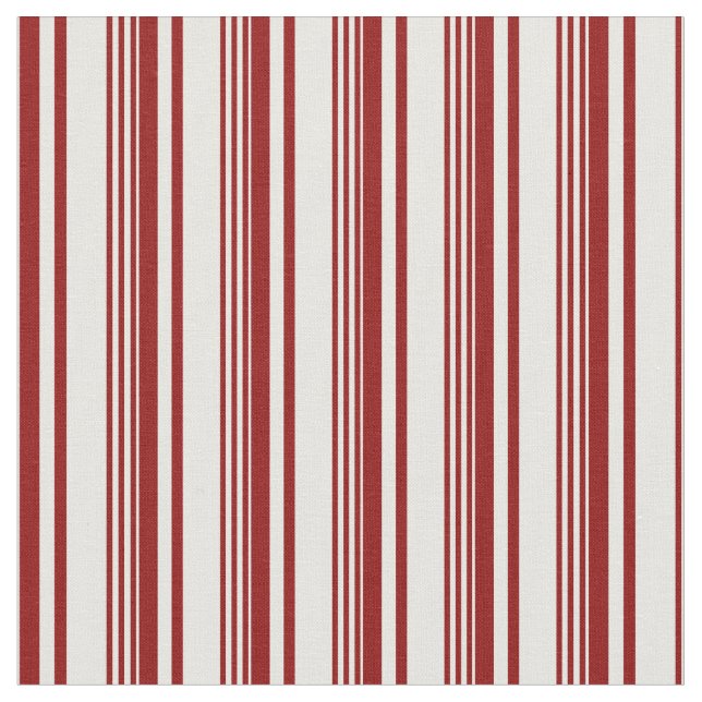 Dark Red and White Stripes Fabric (Close Up)