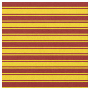 Dark Red and Yellow Stripes/Lines Pattern Fabric