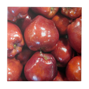 Dark Red Apples Tile