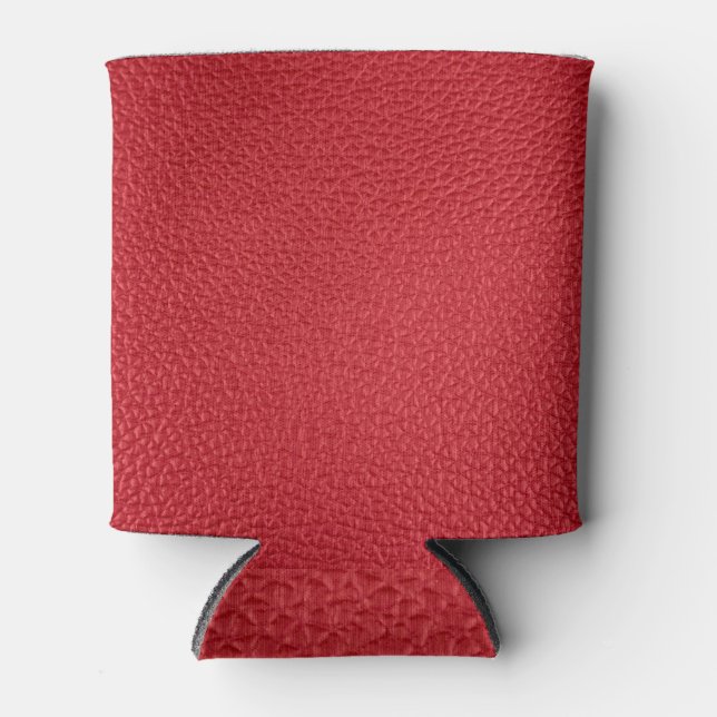 Dark red artificial leatherette closeup. can cooler (Front)
