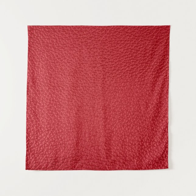 Dark red artificial leatherette closeup. tapestry (Front)