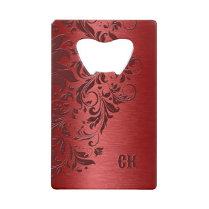 Dark red background and floral swirl zippo lighter