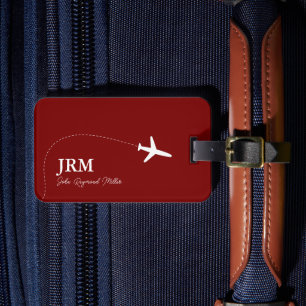 Dark-Red Bag-Tag for Aeroplane Travel Baggage Luggage Tag