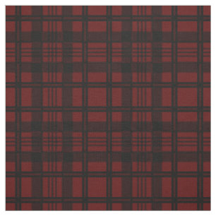 Dark Red & Black Plaid Pattern Fabric