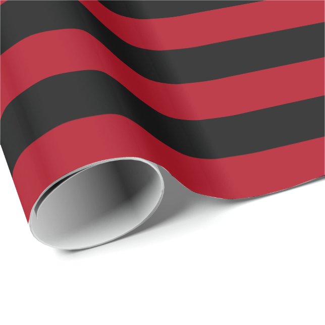 Dark Red/Black Stripe Wrapping Paper (Roll Corner)