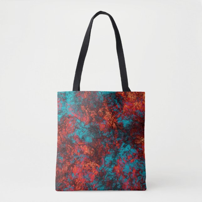 Dark red blue texture textured suede marble granit tote bag (Front)