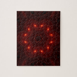 Dark Red Burgandy Gothic Lace Snowflake Jigsaw Puzzle