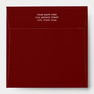 Dark Red Burgundy Address Wedding Envelope
