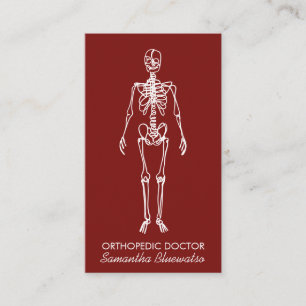 Dark Red Burgundy doctor Skeleton orthopedic Business Card