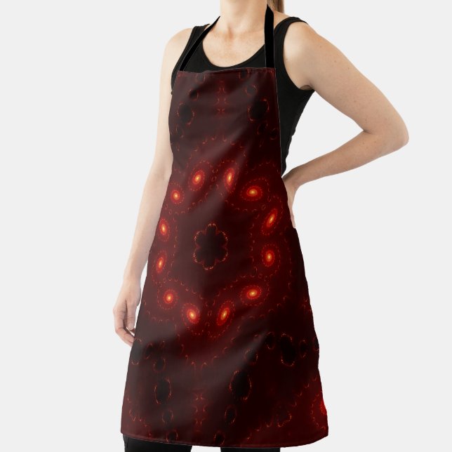 Dark Red Burgundy Gothic Lace Snowflake Apron (Insitu)