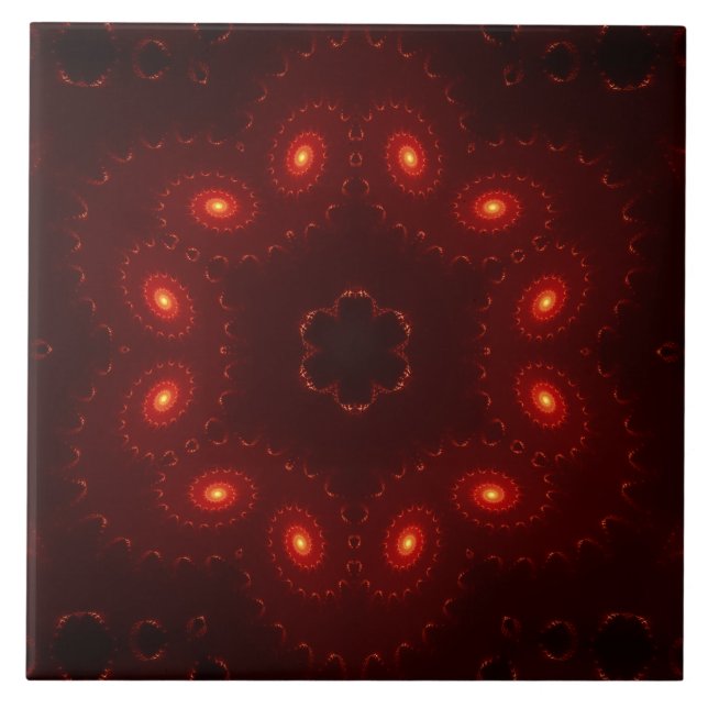 Dark Red Burgundy Gothic Lace Snowflake Tile (Front)