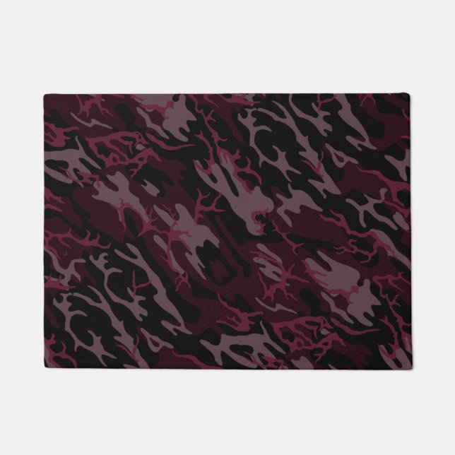 Dark Red Camo Doormat (Front)