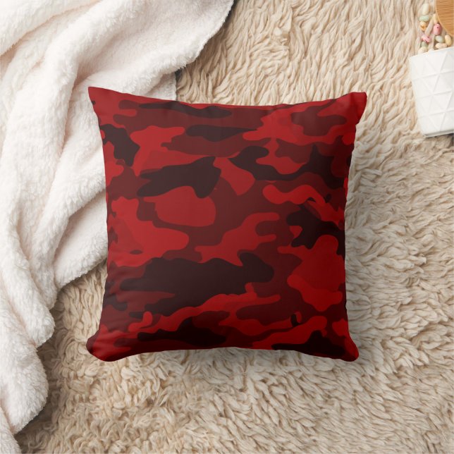 Dark Red Camouflage Cushion (Blanket)