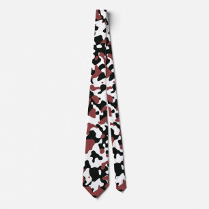 Dark Red Camouflage in Black and White Tie