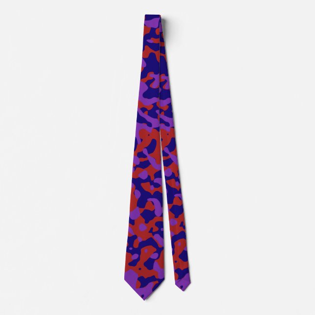Dark Red Camouflage in Deep Blue and Purple Tie (Front)
