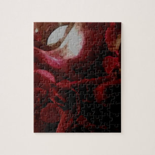 Dark Red Candlelight Oil Painting Jigsaw Puzzle