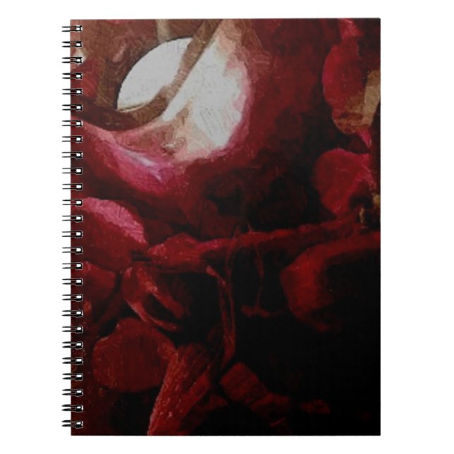 Dark Red Candlelight Oil Painting Spiral Notebook (Front)