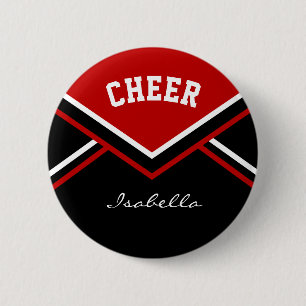 Dark Red Cheerleader Cheer 6 Cm Round Badge