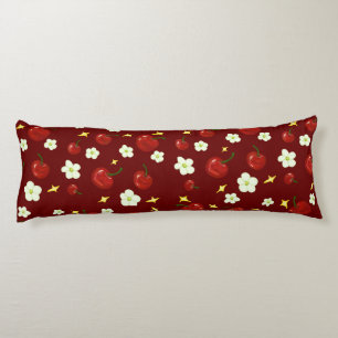 Dark Red Cherry Pattern  Body Cushion