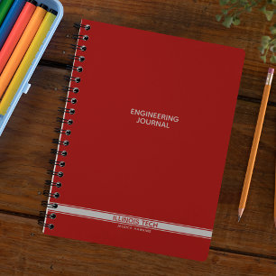 Dark Red Classic Stripe Spiral Notebook Planner