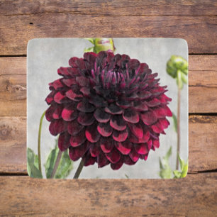 Dark Red Dahlia Bloom Floral Cutting Board