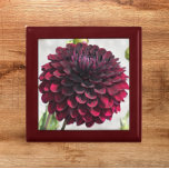 Dark Red Dahlia Bloom Floral Gift Box<br><div class="desc">Store trinkets,  jewellery and other small keepsakes in this wooden gift box with ceramic tile that features the photo image of a gorgeous,  dark red Dahlia bloom. A lovely,  floral design! Select your gift box size and colour.</div>