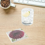 Dark Red Dahlia Bloom Floral Stone Coaster<br><div class="desc">Protect your table top from water marks and stains with this decorative,  stone beverage coaster with cork backing that features the photo image of a gorgeous,  dark red Dahlia bloom. A lovely,  floral design! Select your coaster stone style.</div>