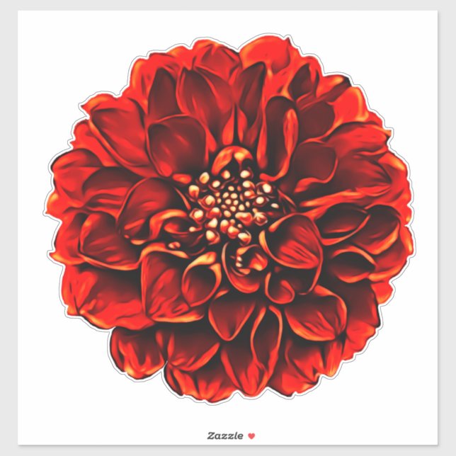Dark Red Dinner Plate Dahlia Pinnata Flower (Sheet)