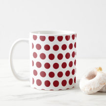 Dark Red Dotted Christmas Coffee Mug