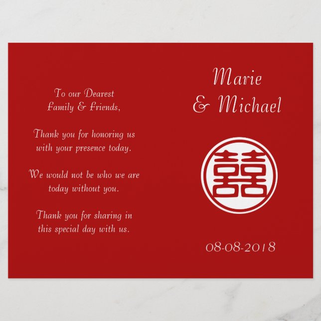 Dark Red Double Happiness - Round (Front)