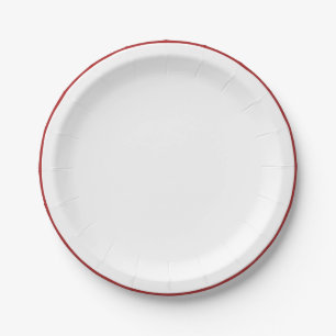 Dark Red Edged Paper Plate