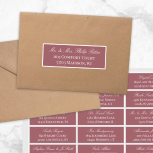 Dark Red Elegant Script 24 Wedding Guest Address