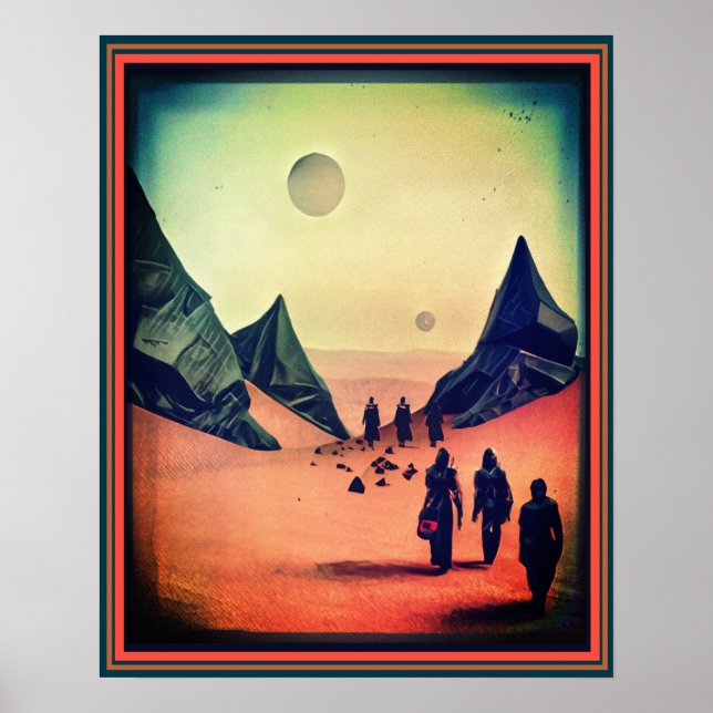 Dark Red Fantasy Alien Desert Poster (Front)