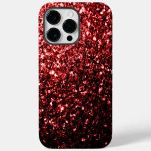 Dark Red faux Glitter sparkles Glamour iPhone 14 Pro Max Case