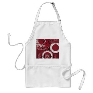 Dark Red Floral Ai art  Standard Apron