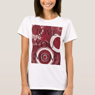 Dark Red Floral AI art  T-Shirt
