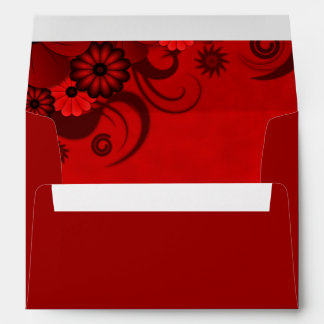 Dark Red Floral Gothic Elegant Custom Envelopes